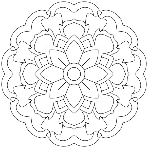 Folha Flor Pétala Colorir Mandala Arte Simples Gráfico Forma Vetor — Vetor de Stock