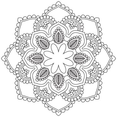 Yaprak Çiçeği Taç Yaprağı Renk Mandala Sanat Basit Grafik Şekli Vector Çiçek Orijinal Tasarım Klasik Dekoratif Özellikler Şablonu İslam Arap Mistik Dini Lotus