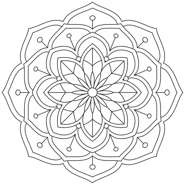 Folha Flor Pétala Colorir Mandala Arte Simples Gráfico Forma Vetor — Vetor de Stock