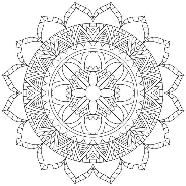 Flori Frunze Petale Colorat Mandala Art Formă Grafică Simplă Vector — Vector de stoc