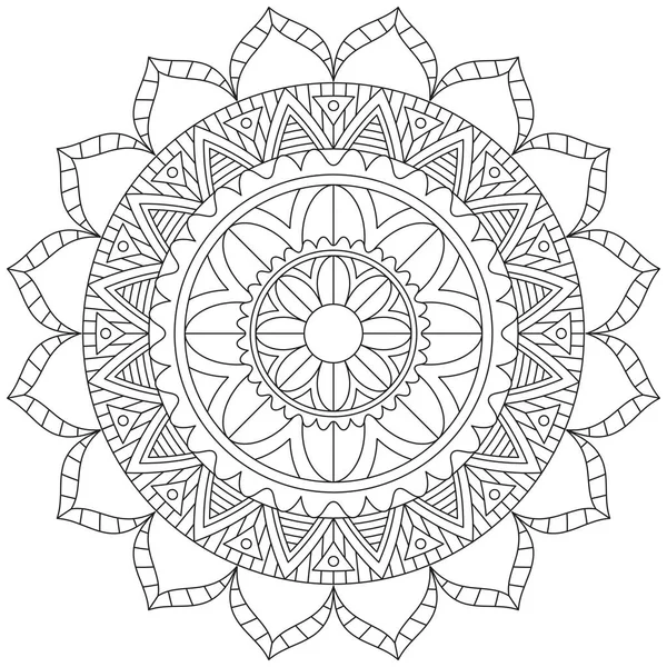 Hoja Flor Pétalo Colorear Mandala Arte Forma Gráfica Simple Vector — Archivo Imágenes Vectoriales