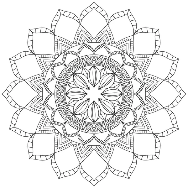 Hoja Flor Pétalo Colorear Mandala Arte Forma Gráfica Simple Vector — Archivo Imágenes Vectoriales