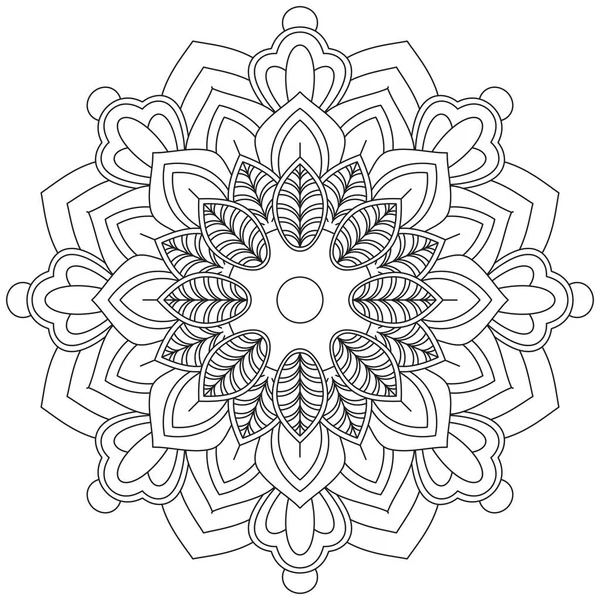 Feuille Fleur Pétale Coloriage Mandala Art Simple Forme Graphique Vecteur — Image vectorielle