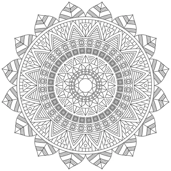 Feuille Fleur Pétale Coloriage Mandala Art Simple Forme Graphique Vecteur — Image vectorielle