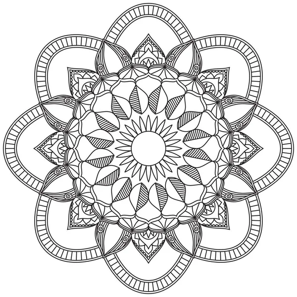 Hoja Flor Pétalo Colorear Mandala Arte Forma Gráfica Simple Vector — Archivo Imágenes Vectoriales