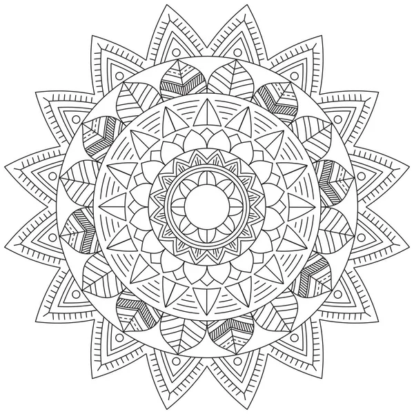 Hoja Flor Pétalo Colorear Mandala Arte Forma Gráfica Simple Vector — Archivo Imágenes Vectoriales