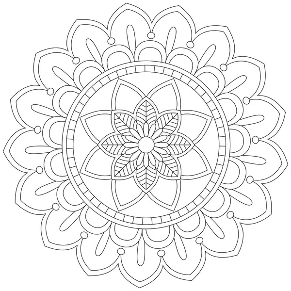 Feuille Fleur Pétale Coloriage Mandala Art Simple Forme Graphique Vecteur — Image vectorielle