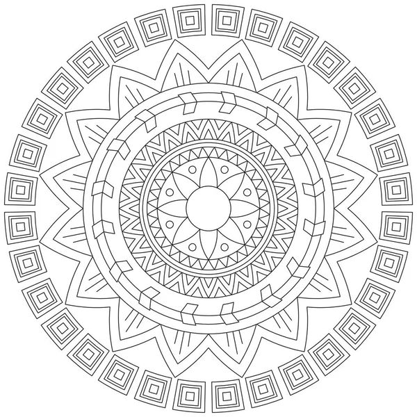 Hoja Flor Pétalo Colorear Mandala Arte Forma Gráfica Simple Vector — Vector de stock