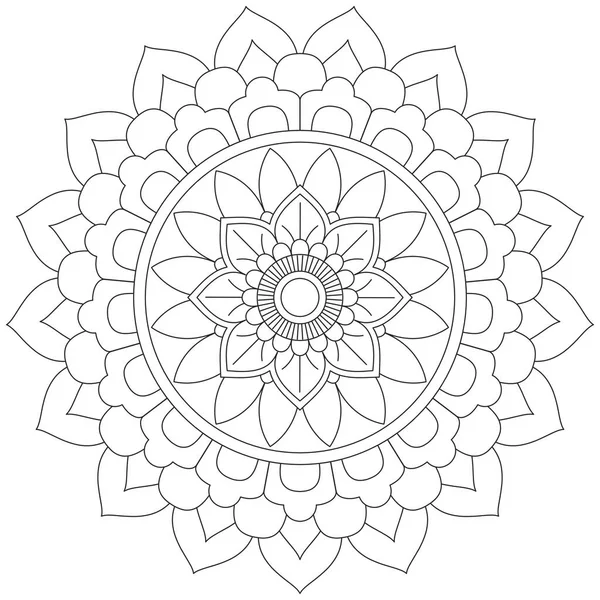 Folha Flor Pétala Colorir Mandala Arte Simples Gráfico Forma Vetor — Vetor de Stock