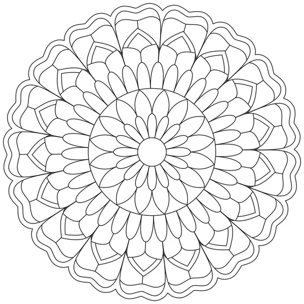 Folha Flor Pétala Colorir Mandala Arte Simples Gráfico Forma Vetor — Vetor de Stock