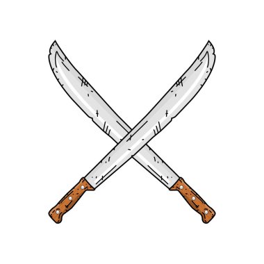 Silah Bıçağı, renkli vektör illüstrasyonu