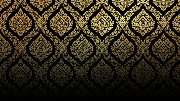 Siyah Arkaplanda Tayland Süslü Desen