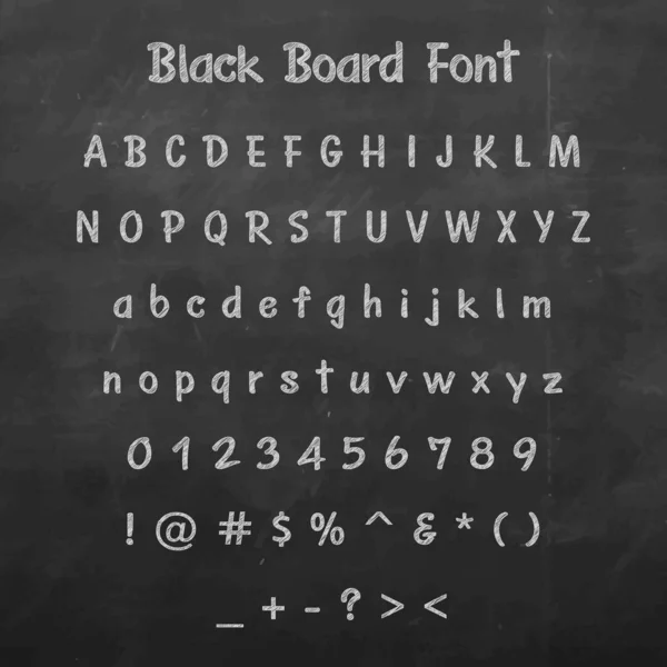 Chalk Font Blackboard Colorful Vector Illustration — Stock Vector