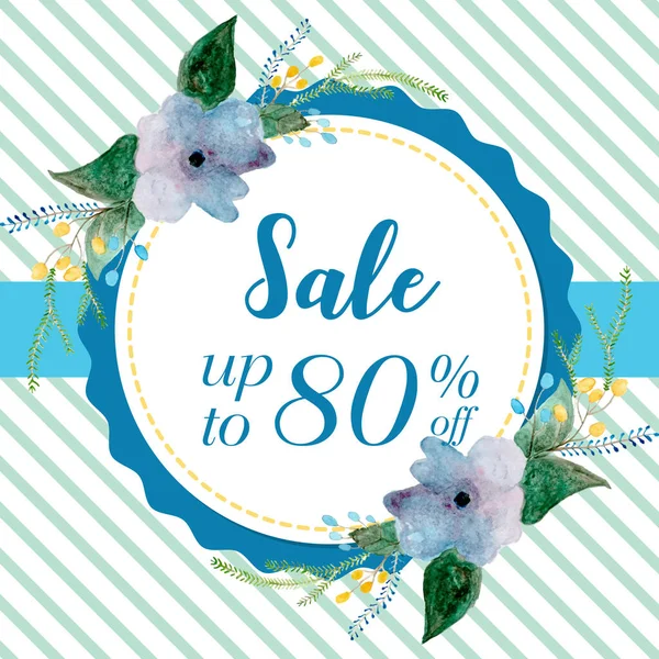 Satış Suluboya afişi, renkli vektör illüstrasyonu