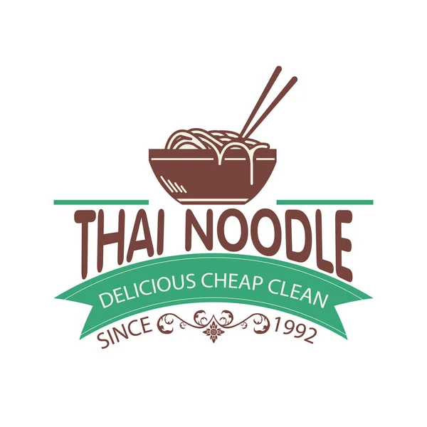 Thai Noodles Logo Πολύχρωμη Διανυσματική Απεικόνιση — Διανυσματικό Αρχείο