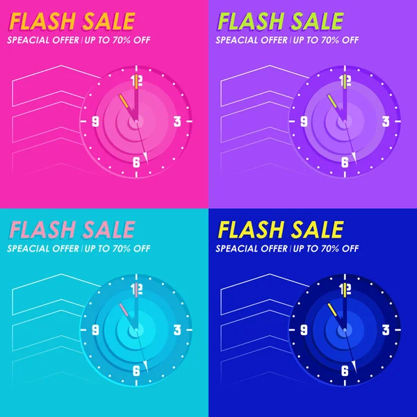 Banner Oferta Limitada Venta Flash Horas Color Moda Cupón Descuento — Archivo Imágenes Vectoriales