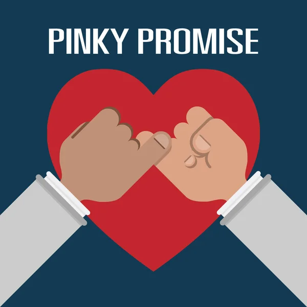 Küçük parmağımı tutmak vaattir. Renkli vektör çizimi.