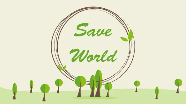 Salva Banner Del Mondo Giornata Mondiale Dell Ambiente Illustrazione Vettoriale — Vettoriale Stock