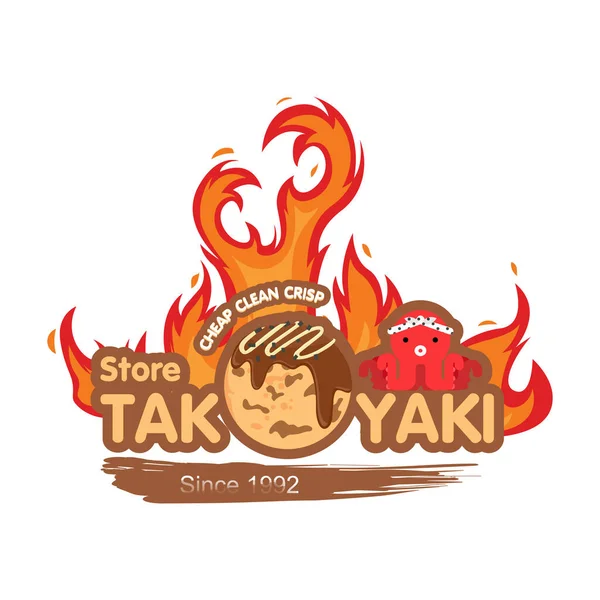 Japon atıştırmalık logosu, renkli vektör çizimi