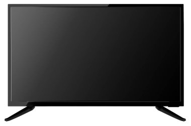 Modern siyah TV beyaz arkaplanda izole 