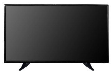 Modern siyah TV beyaz arkaplanda izole 