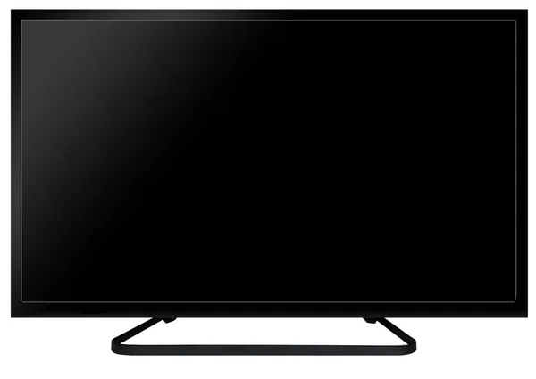Современный Черный Телевизор Изолирован Белом Фоне — стоковое фото