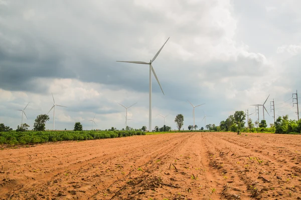 Rüzgar türbinleri elektrik alanı, tüm tarım ekimi Tayland'da üretmek