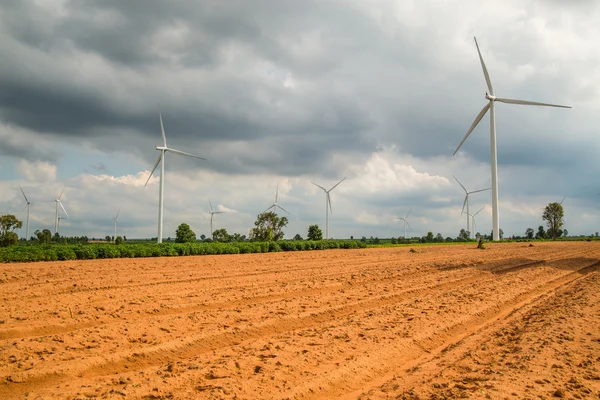 Wind power installations in agriculture the country at thailand. — Stock Photo, Image