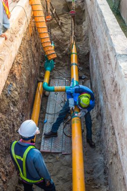 İnşaat Doğalgaz boru hattı metro çalışma