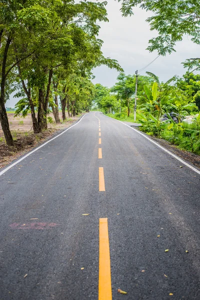 Strada asfaltata sulla campagna in Thailandia . — Foto Stock
