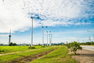 Rüzgar Türbini gökyüzü bulut güneş gün ışığı alan