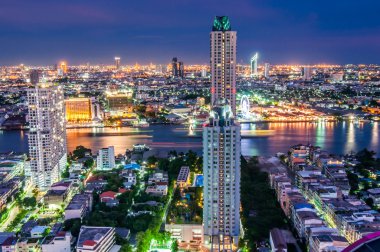 bangkok, bangkok, Tayland en iyi manzaraya gece Manzaralı