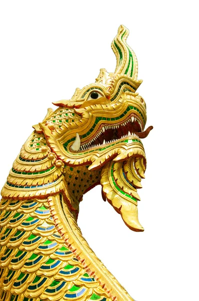 Dragon tail Statues with white background.