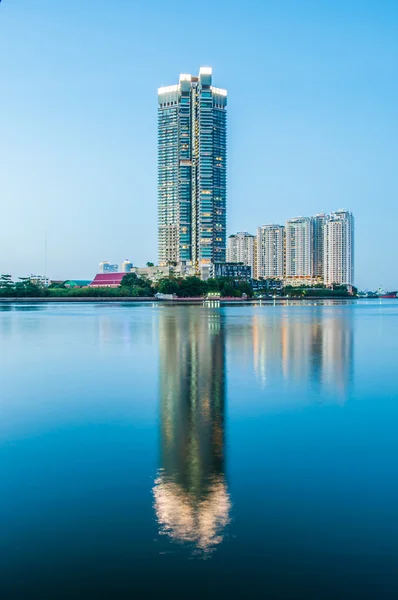 Chao Phraya River Vista crepuscolare — Foto Stock