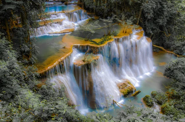 Huay mae kamin wasserfall nationalpark, kanchanaburi, thailand — Stockfoto