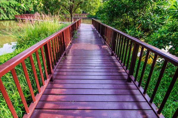 Bridge wood walk  in the garden.