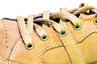 yakın çekim bir çift erkeğin ayakkabı resmini beyaz arka plan