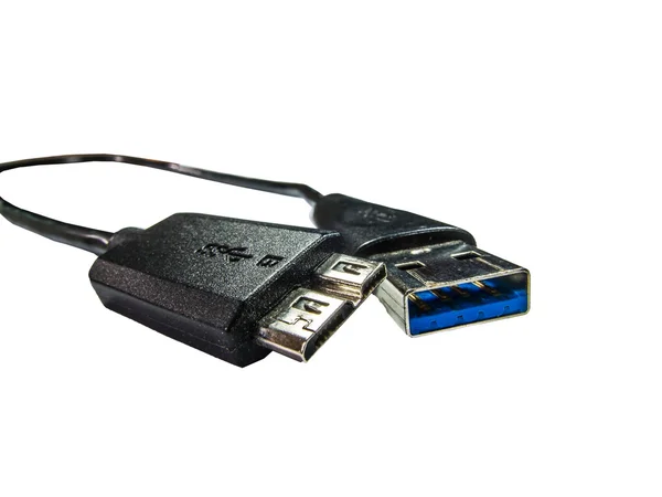 Cabo HDMI isolado em fundo branco — Fotografia de Stock