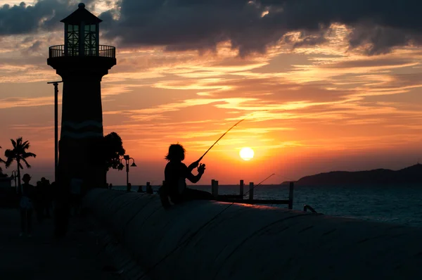 Pratumnak、パタヤで夕日の海 — ストック写真