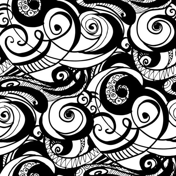 Patrón de ondas retro dibujadas a mano abstractas sin costuras, fondo ondulado. Patrón sin costura se puede utilizar para el papel pintado, relleno de patrones, fondo de página web, texturas superficiales . — Vector de stock