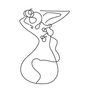 Kadın vücudunun soyut çizgilerden oluşan vektör çizimi 