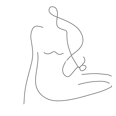 Kadın vücudunun soyut çizgilerden oluşan vektör çizimi 