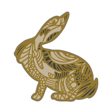 Basit tarz tavşan simgesi, vektör illüstrasyonu