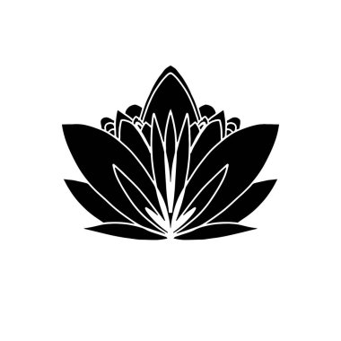 Nilüfer çiçeğinin minimalist vektör çizimi