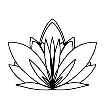 Nilüfer çiçeğinin minimalist vektör çizimi