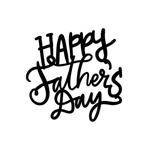 Happy Fathers Day Cursive Black Lettering — Stock Vector