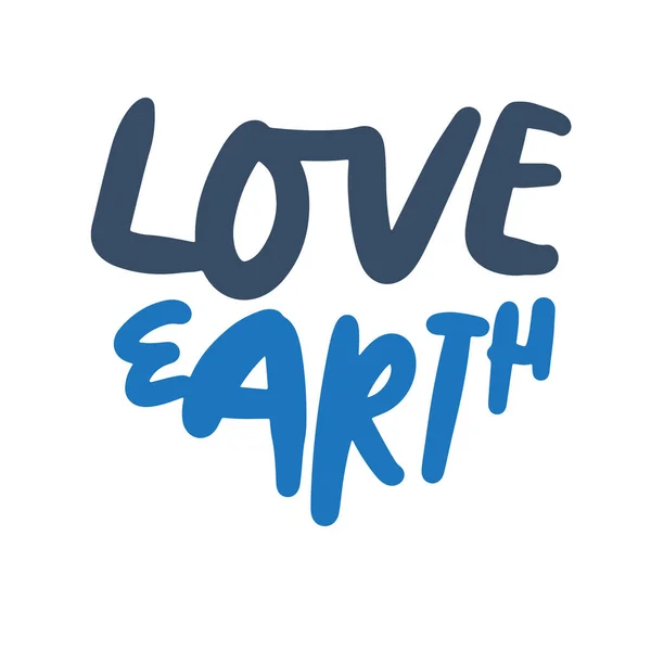 Ecological Poster Love Earth Lettering — 스톡 벡터
