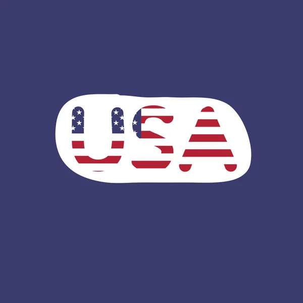 Vector Sticker Usa Lettering Flag - Stok Vektor