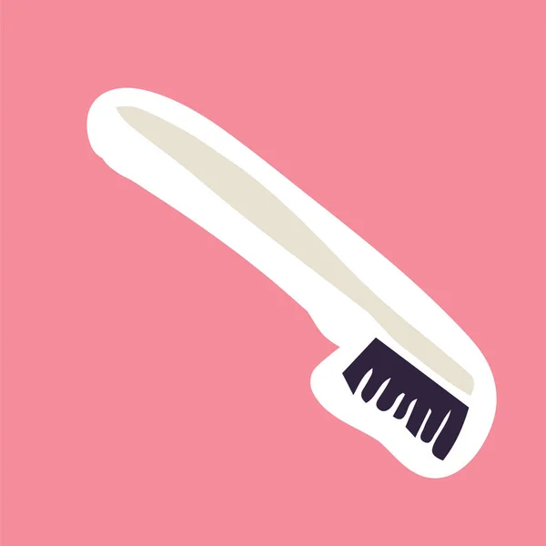 Illustration Minimaliste Brosse Dents Sur Fond Rose — Image vectorielle