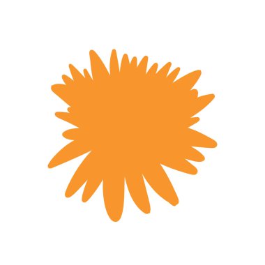 drawing of sunflower isolated on white background